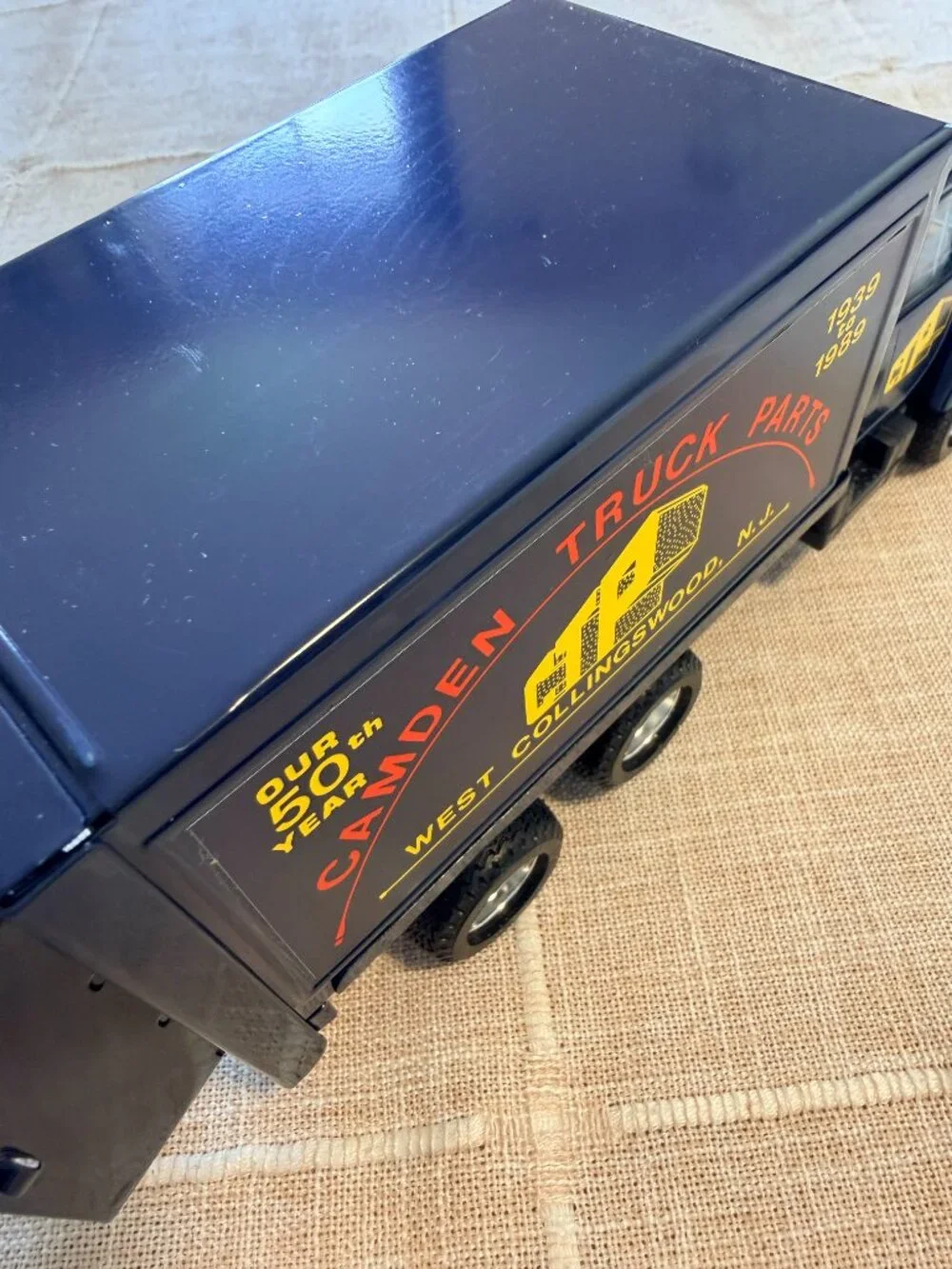 Vintage Pressed Steel 10 Inch Camden Truck Metal Toy 50th Year ST34